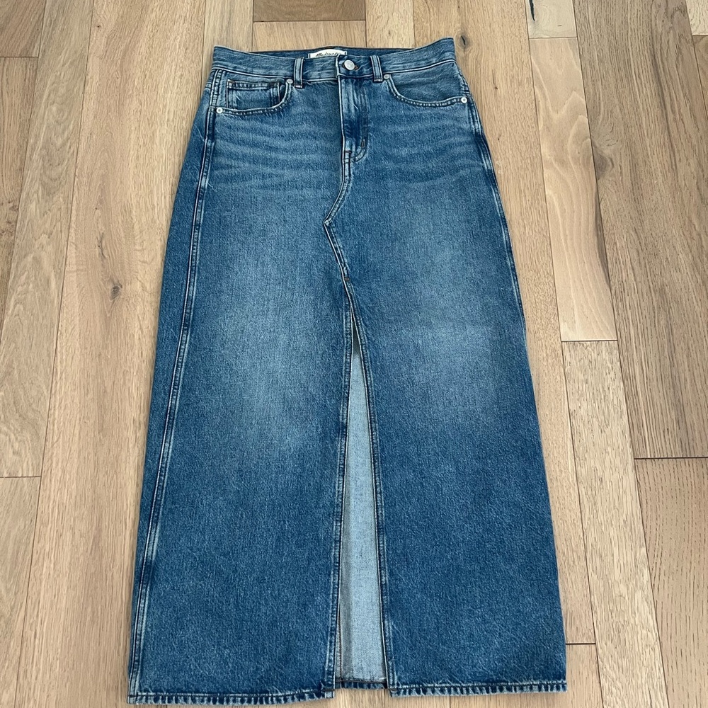 Madewell Women's Blue Denim Midi Skirt